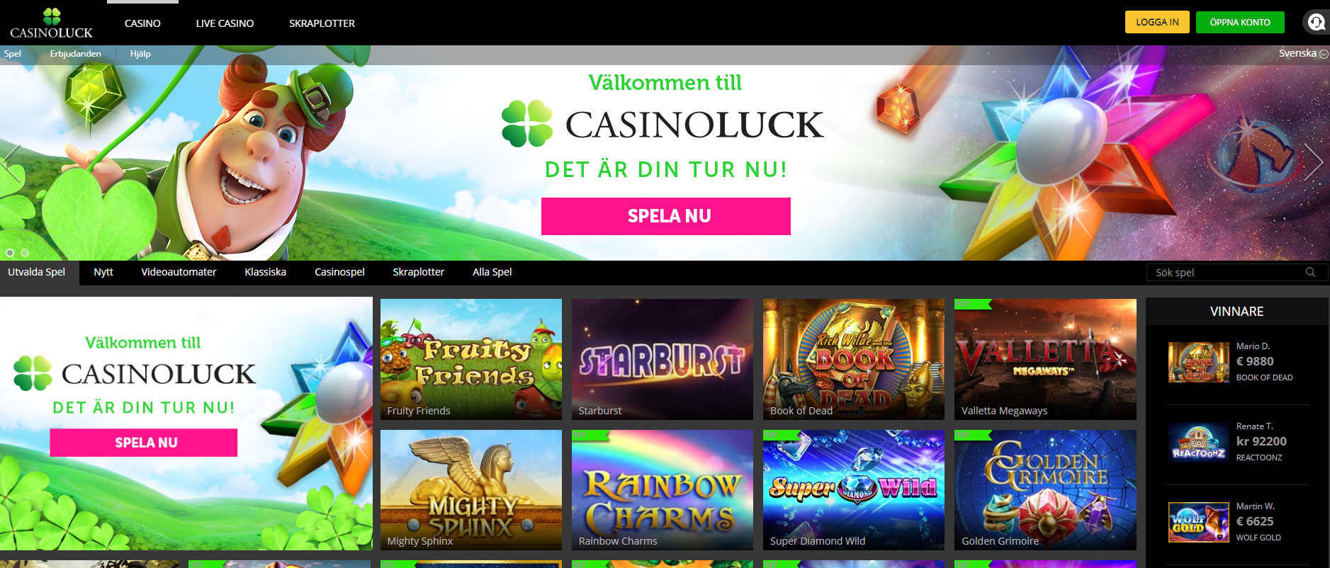 CasinoLuck casino lobby